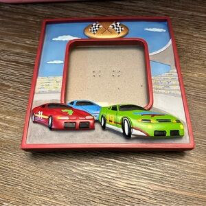 Russ Berrie‎ & Co Racing Cars Picture Frame Red Green Blue Race Track